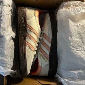 Adidas Men's Cream and Pink Sneakers